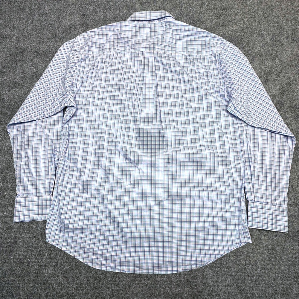 Peter Millar Plaid Button Down Shirt Large Blue Pink Long Sleeve Check - Picture 11 of 12